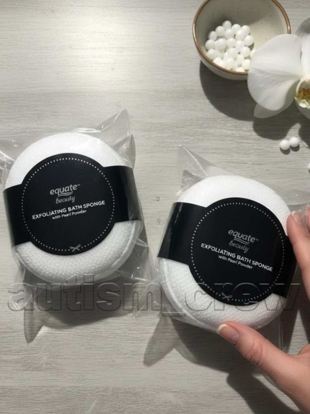 2/$16 💥🆕 Equate Beauty Exfoliating Bath Sponge w/Pearl Powder | Qty 2 | 5778